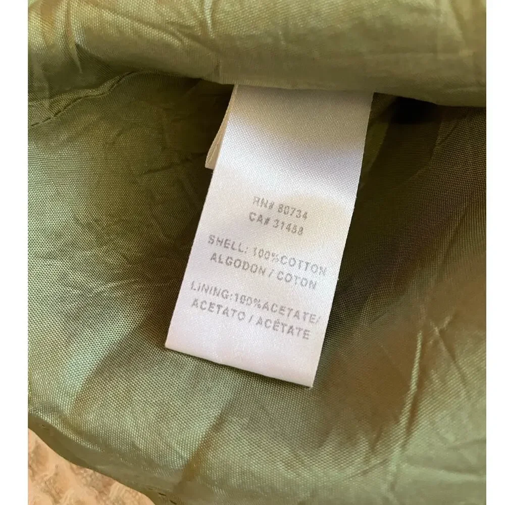 BCBG Y2K Style Pleated A Line Paper Bag Tie Waist Short Army Green Skirt Medium - Picture 7 of 10